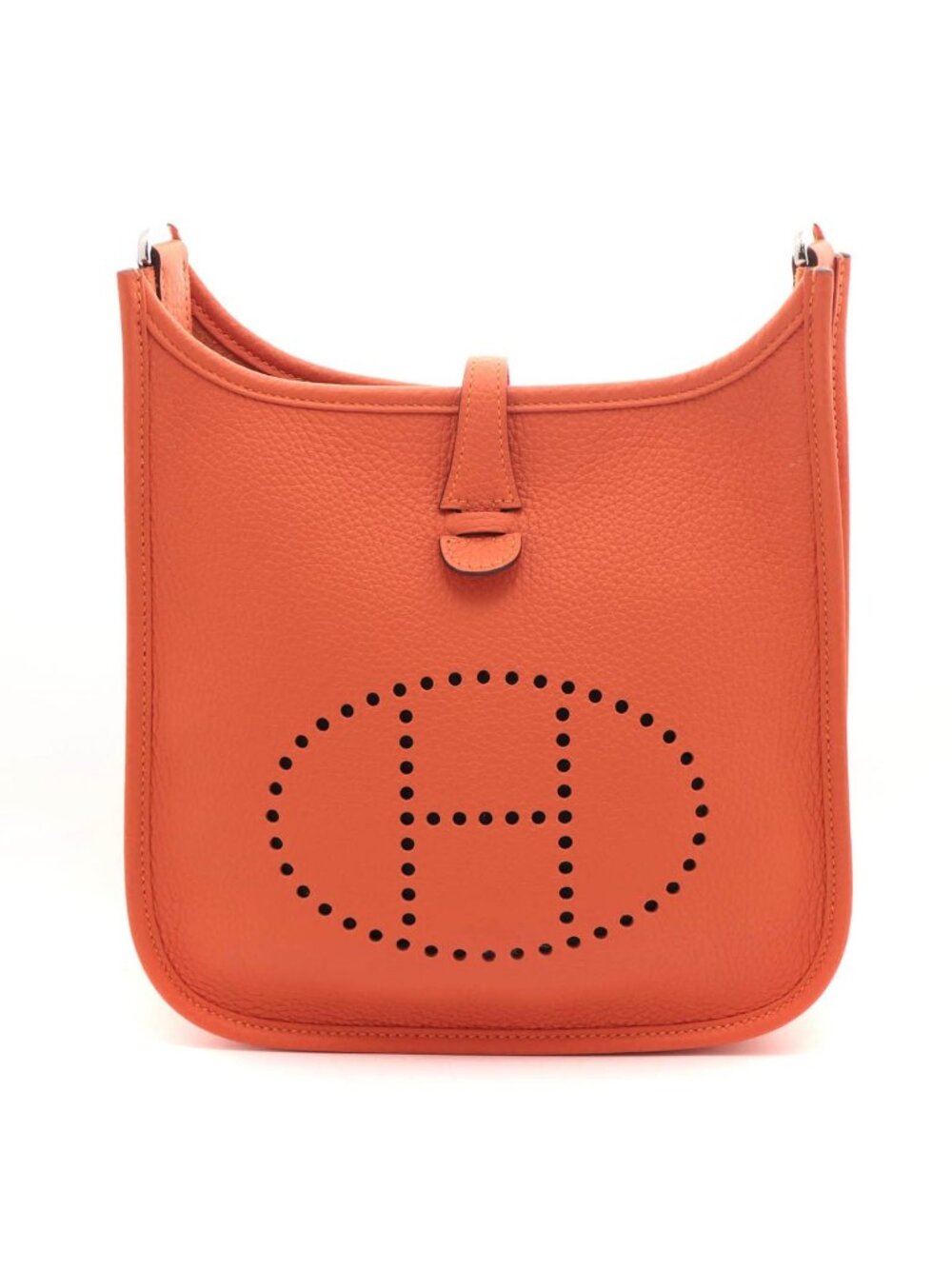 Hermes Evelyne III 23 Tangerine Silver Shoulder Bag Taurillon Clemence